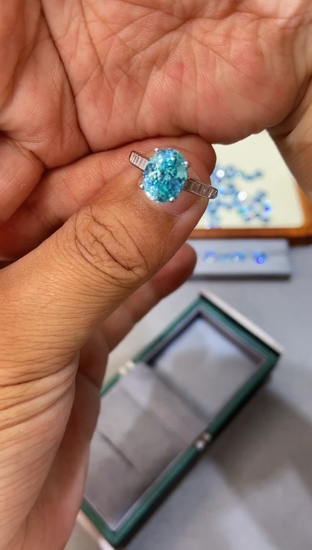 碧玺戒指银S925镶嵌.....