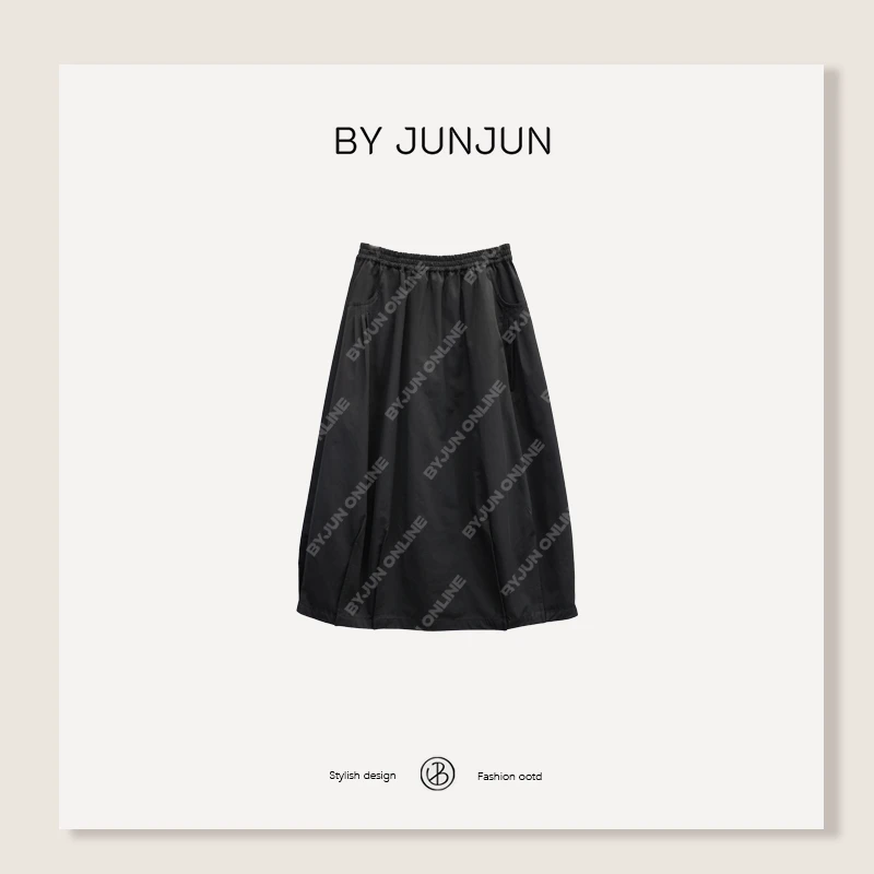 ByJunjun【黑玫瑰】立体剪裁花苞感半裙