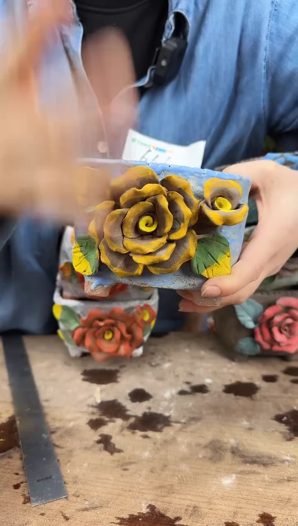 【闪购商品】陶瓷1个复古不指定方口捏花666