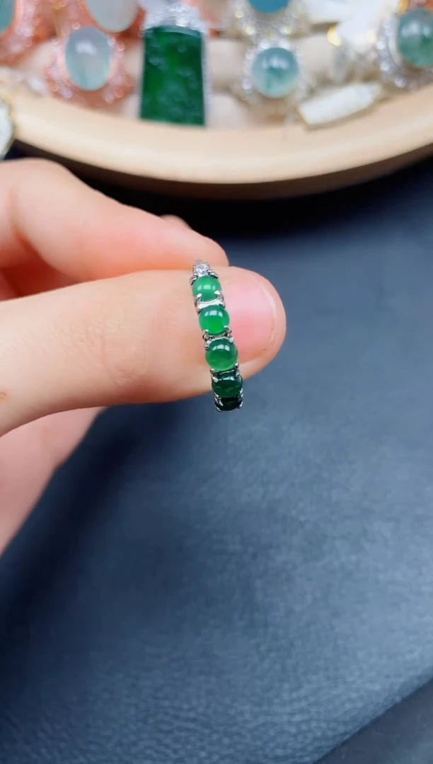 【闪购商品】翡翠戒指银S925镶嵌翡翠