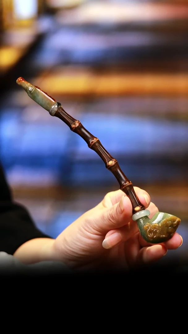 未镶嵌把件翡翠烟杆