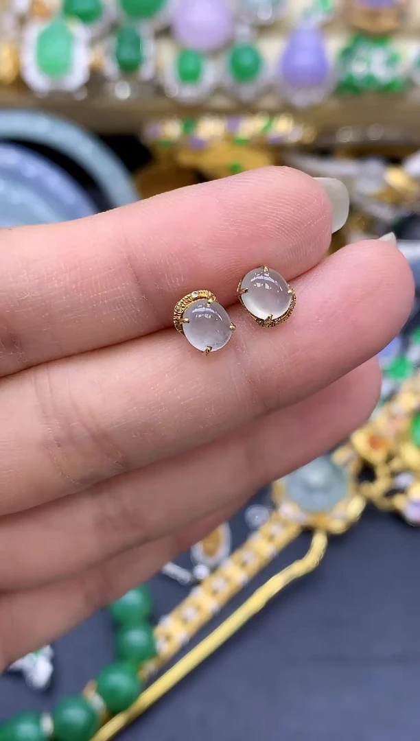 18K金镶嵌翡翠耳饰189-中国好珍宝