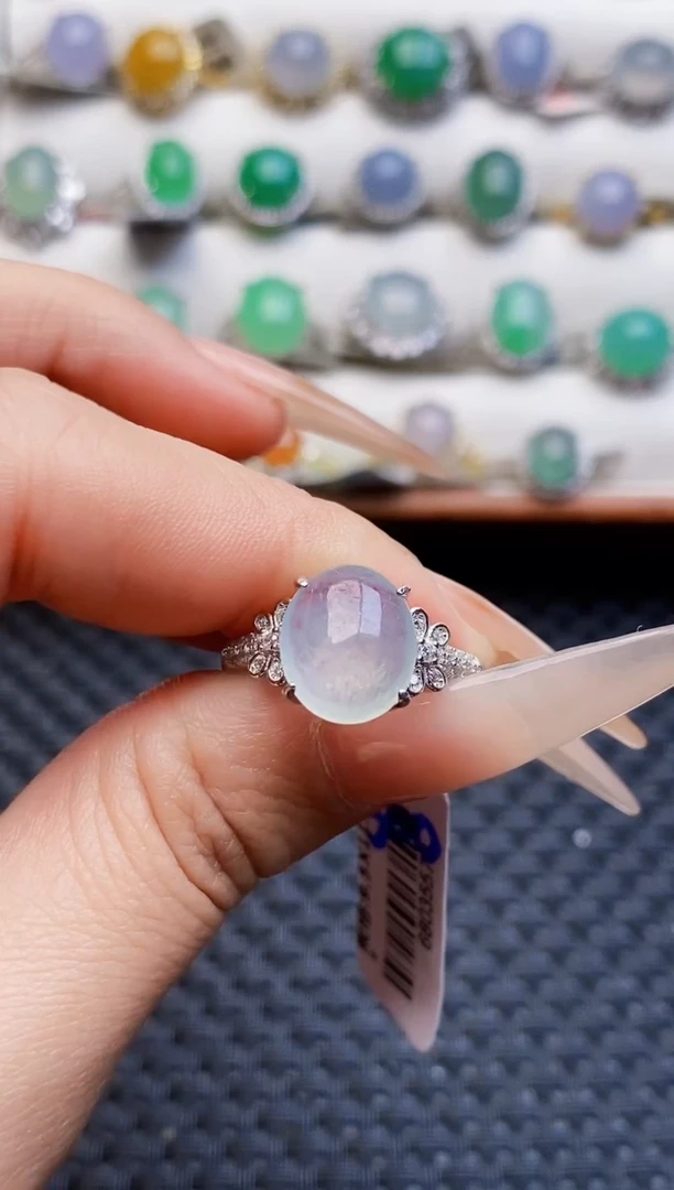 银S925镶嵌戒指翡翠5285