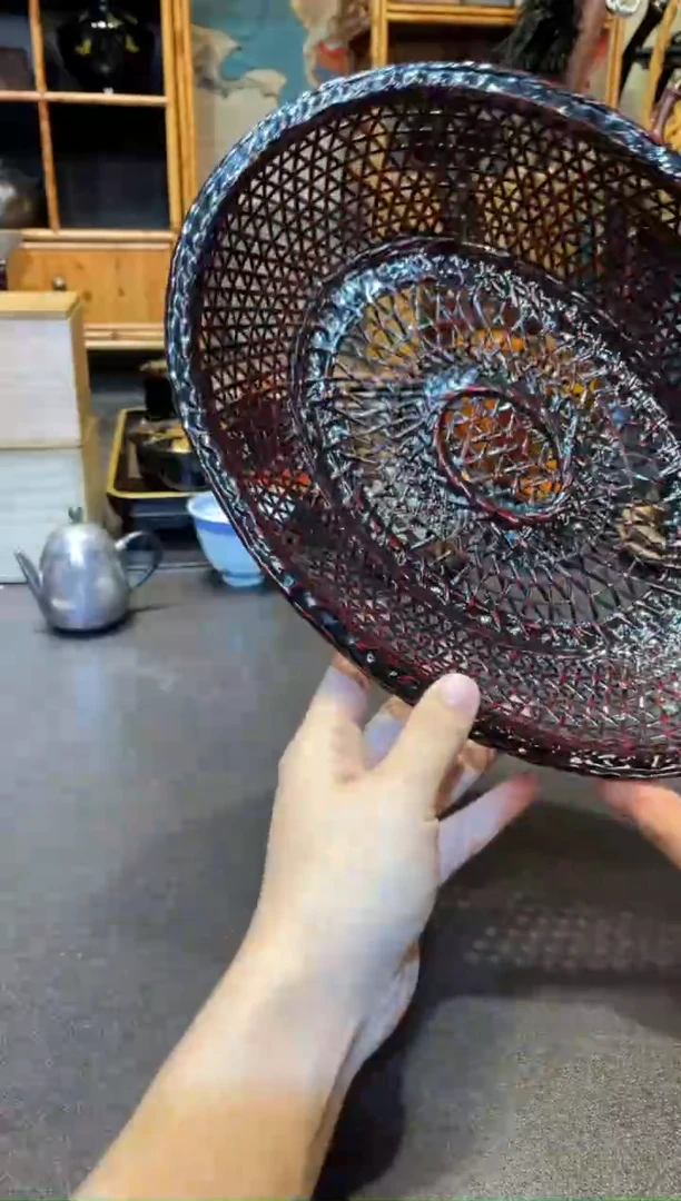 椭圆篮胎漆篮子 大漆漆器大漆漆器大漆漆器