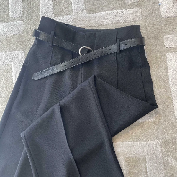 【宝姐家/阔腿裤】早春新款腰头皮带设计款百搭女阔腿裤25031