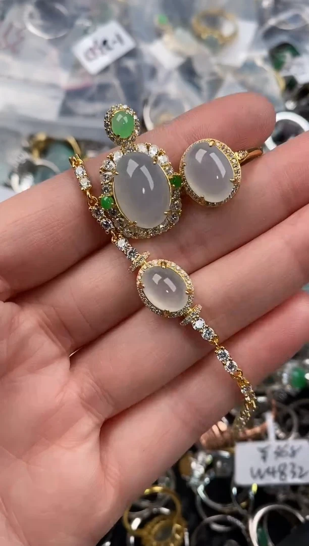 银S925镶嵌戒指翡翠888                 6