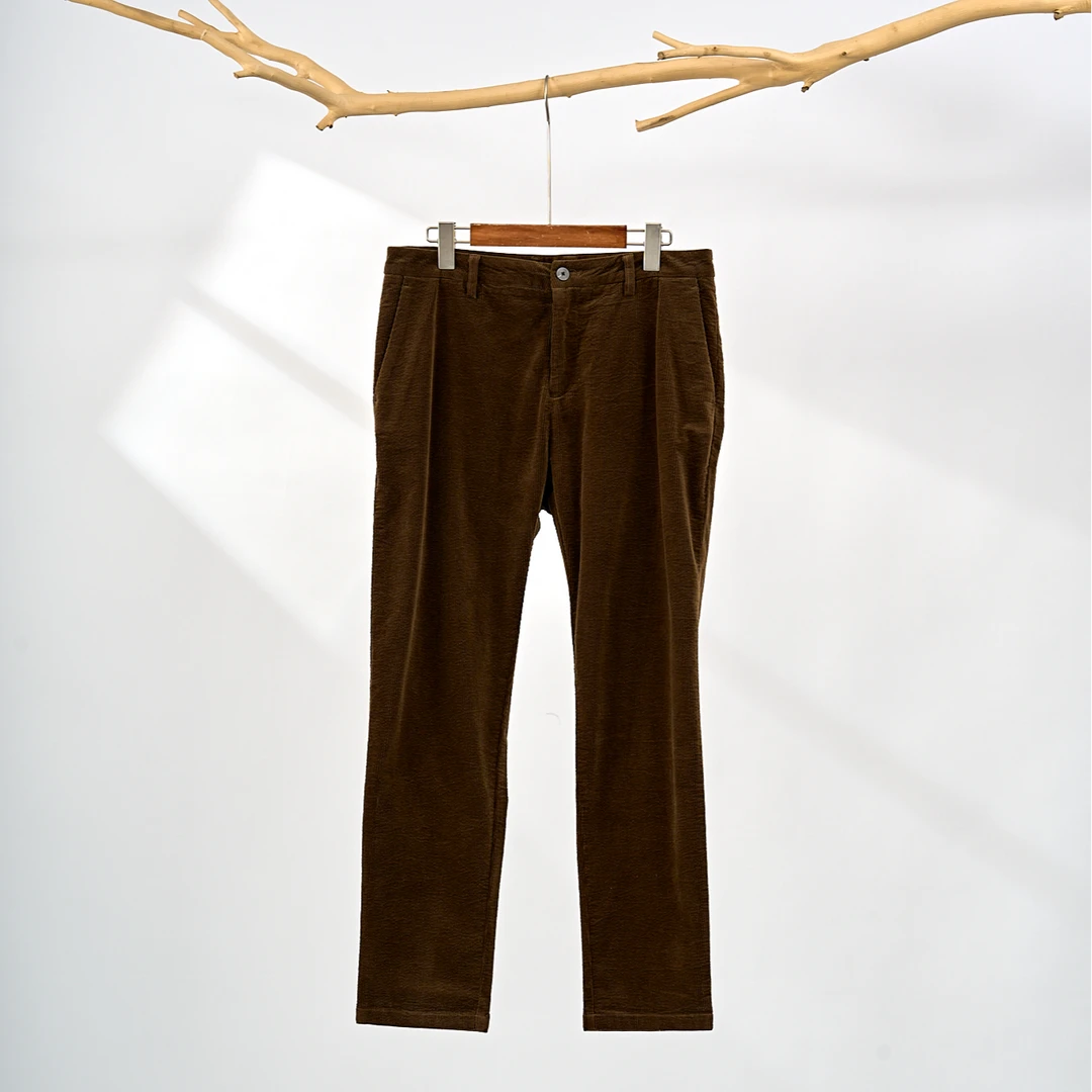 【AZ】298-A2-90DKC008-（直筒版）秋冬季深咖灯芯绒直筒版型舒适裤子