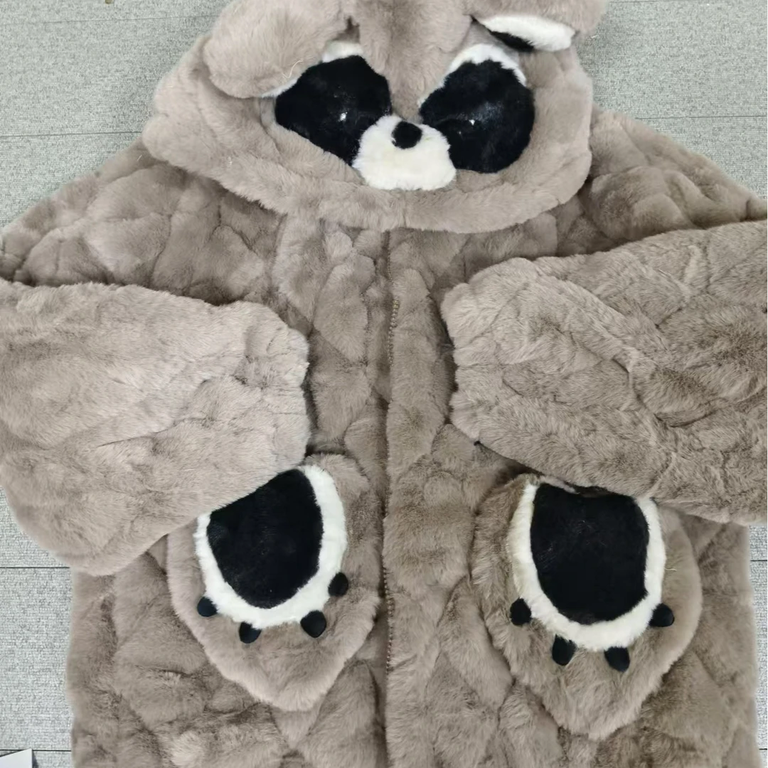 直播间福利秋冬款套装草莓睡衣卡通保暖居家连帽加绒加厚秋冬冬季