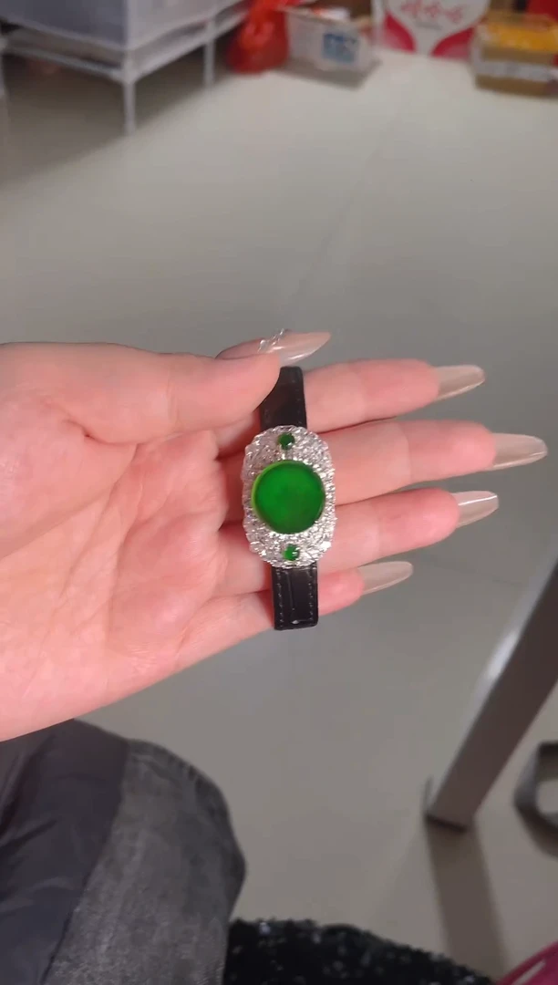 【闪购商品】翡翠手链银S925镶嵌天然A货翡翠