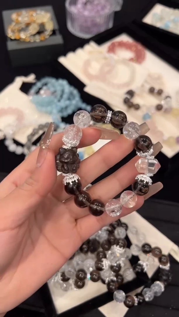 【闪购商品】水晶手链合金茶水晶手链x1287