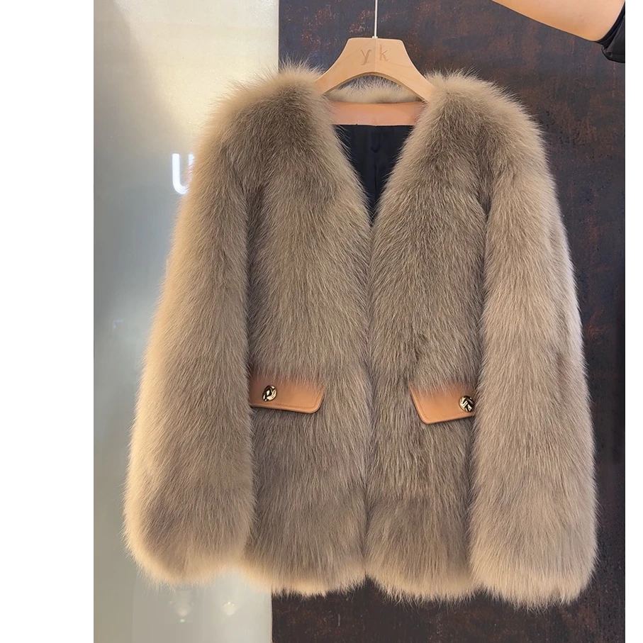 美拉德秋冬厚外套棉服棉衣时尚百搭毛毛外套高级感轻奢毛毛大衣