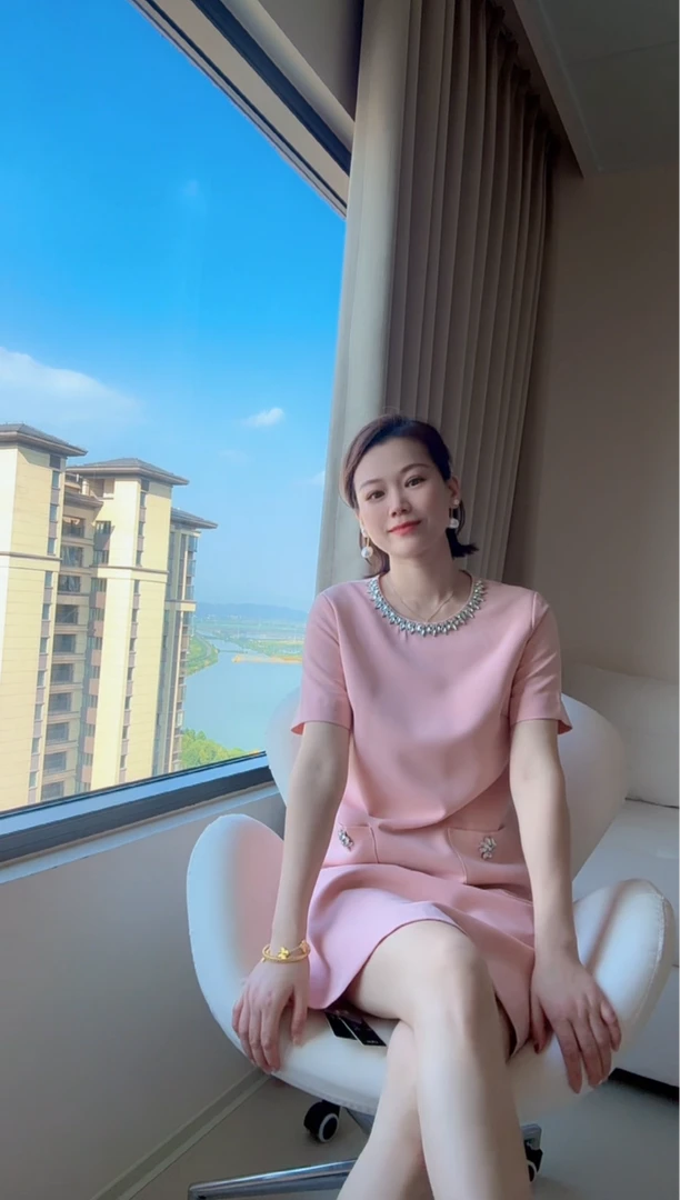 【李文严选】新款夏季时尚气质圆领修身百搭韩版重工女装连衣裙3122