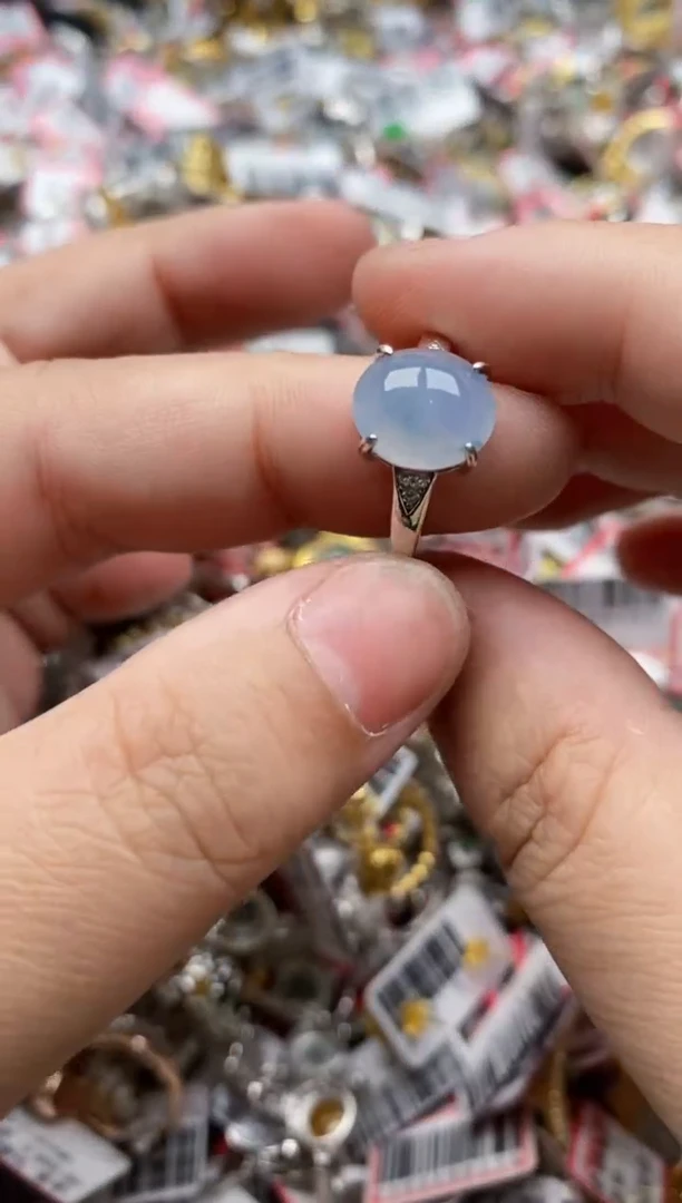 【闪购商品】翡翠戒指银S925镶嵌55555--4