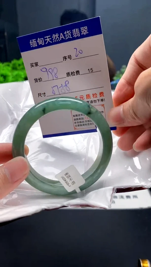 未镶嵌手镯翡翠20缅甸天然A货翡翠需包容瑕疵，介意慎拍