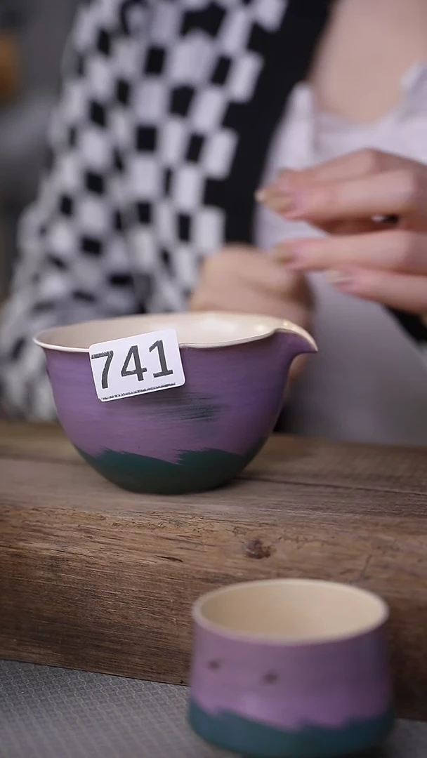 【闪购商品】瓷片粉引·盖碗/设计师 牧渔 款