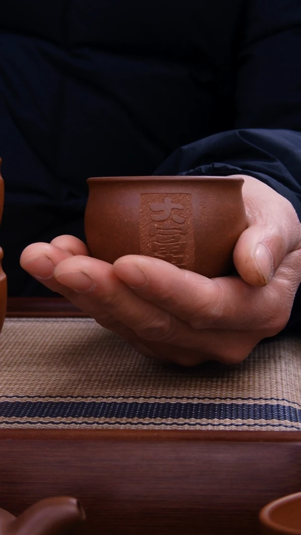 【闪购商品】紫砂茶杯80CC大富贵紫泥杯子