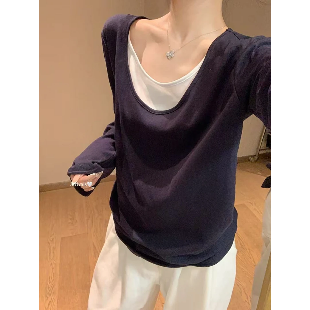 1235千炫家新款百搭假两件长袖冬季打底