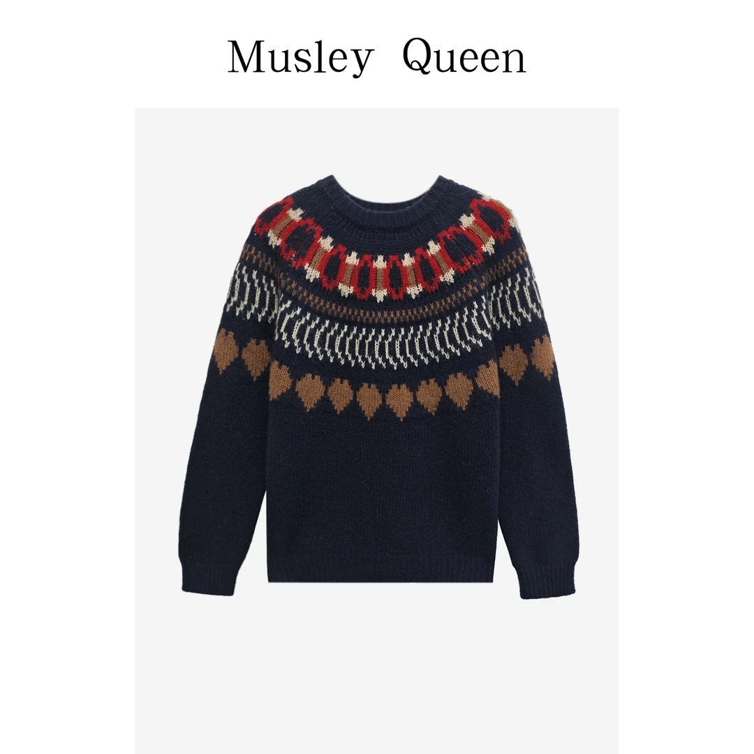 【费尔岛】Musley Queen羊毛羊绒宽松圆领JC03-295-58791