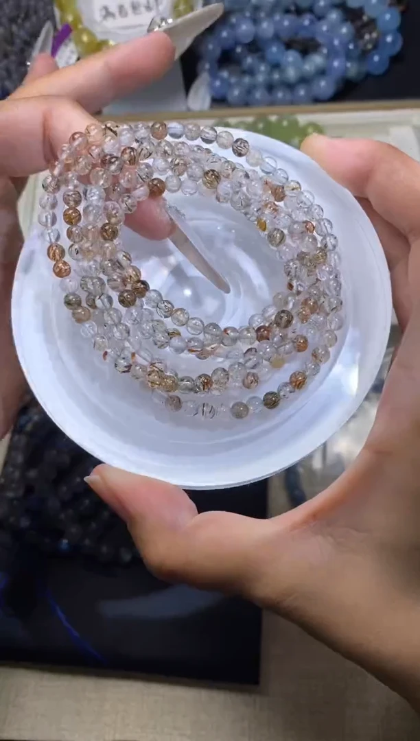 未镶嵌手串水晶黑金超三圈