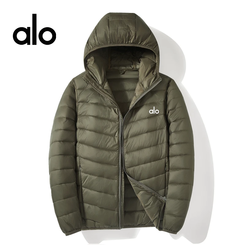 alo冬季保暖轻薄款羽绒服连帽排骨羽绒服保暖轻便保暖时尚百搭