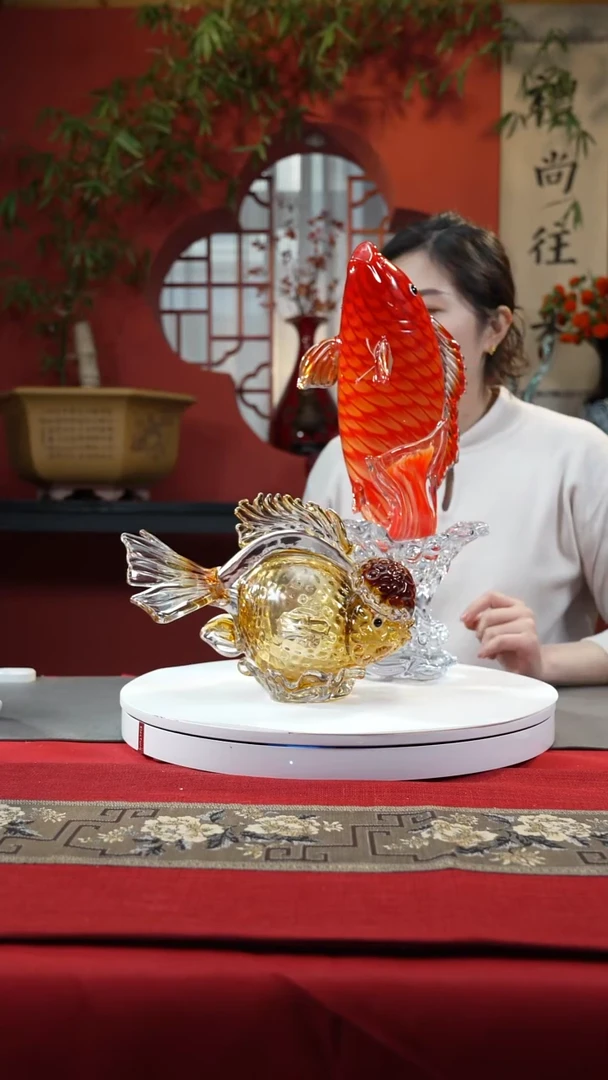 【闪购商品】琉璃手工艺品鱼跃龙门+金鱼