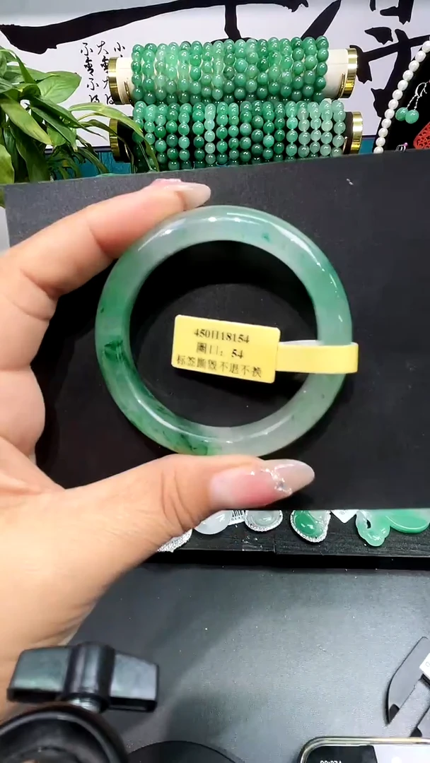 未镶嵌手镯石英质玉（非洲翠）手镯