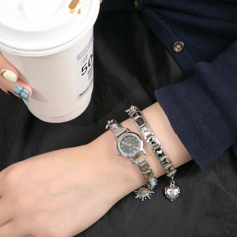 钛钢手链 【表盘款】diy手链表带链接器戒指不易掉色精致饰品