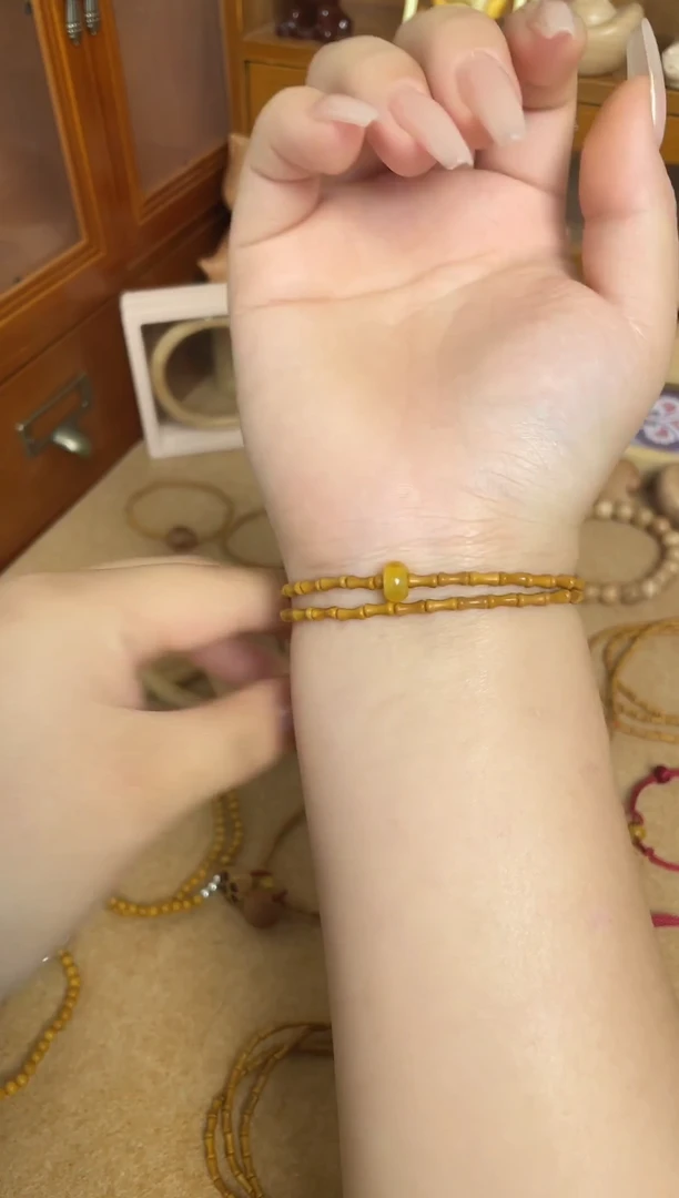 双圈竹节素款加黄跑环一物一拍