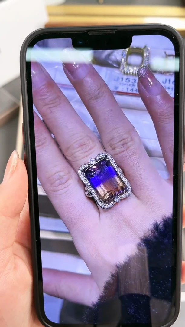 【闪购商品】水晶戒指银S925镶嵌S-528