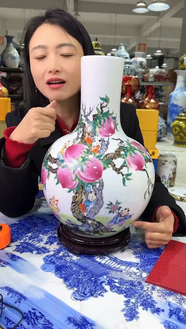 【闪购商品】陶瓷景德镇陶瓷花瓶送底座