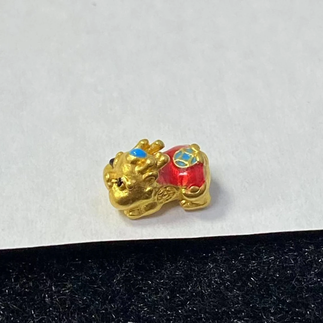 足金999小貔貅宝宝石 榴 石戒 @@A110