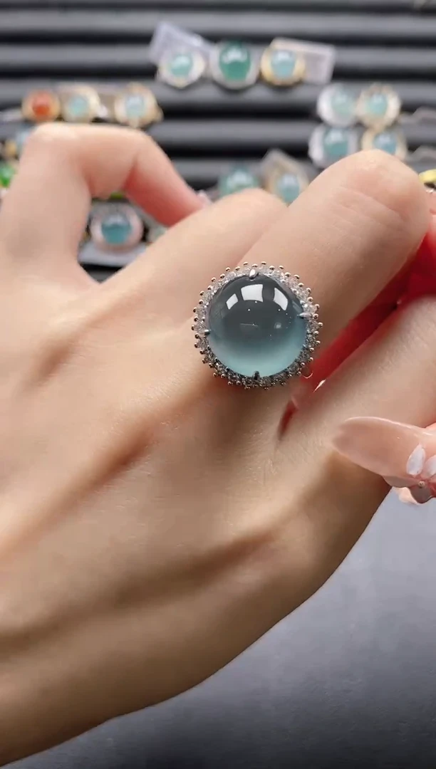 【闪购商品】翡翠戒指银S925镶嵌11111