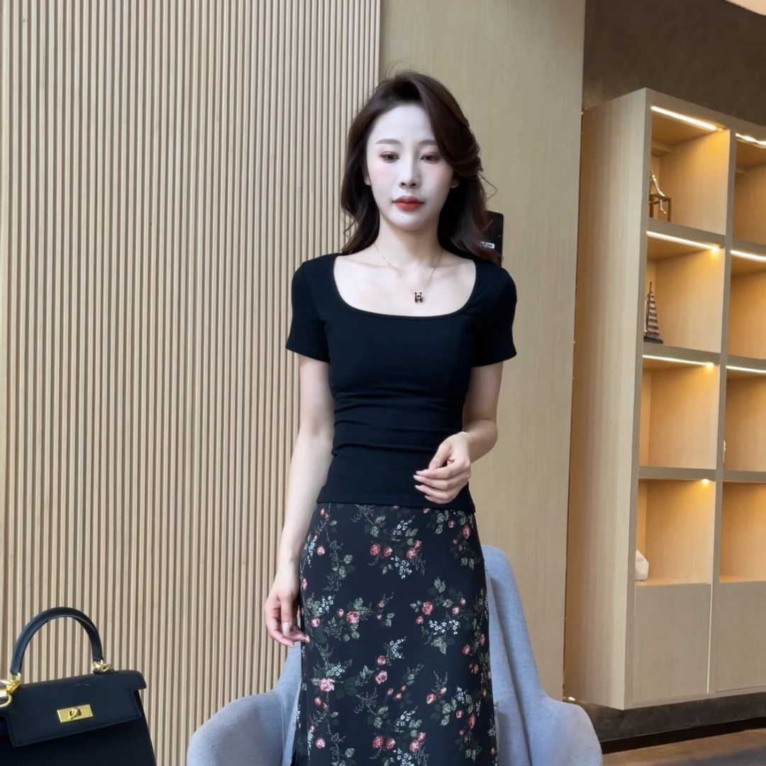 【梦婷家】夏季新款镂空绑带不规则设计感收腰显瘦露背上衣-25694