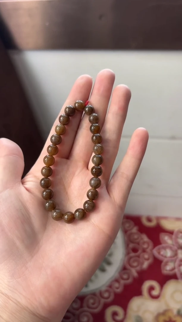 【闪购商品】和田玉手串未镶嵌且末金山微色差卡8多样性发货