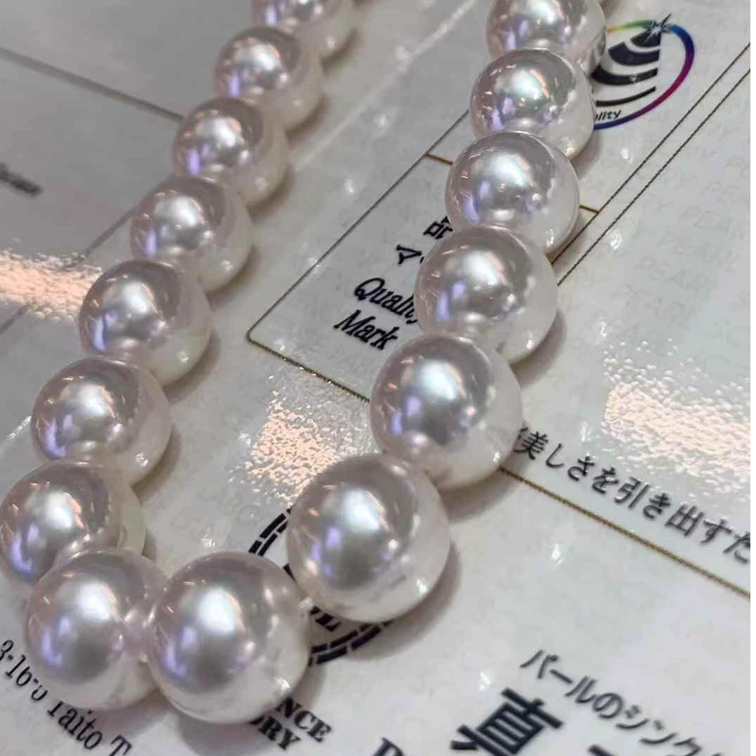 【亏本福利】真科研花珠9-9.5mm天然海水akoya珍珠项链正圆