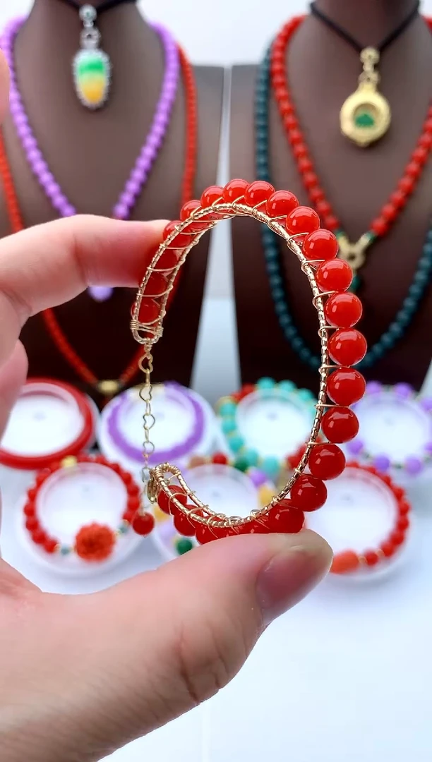 14K金镶嵌手链翡翠S281手链