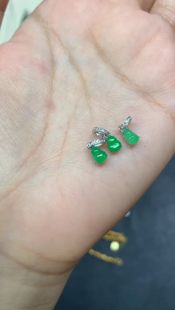 吊坠(不含链)18K金镶嵌翡翠吊坠多样性发货一件A2|780