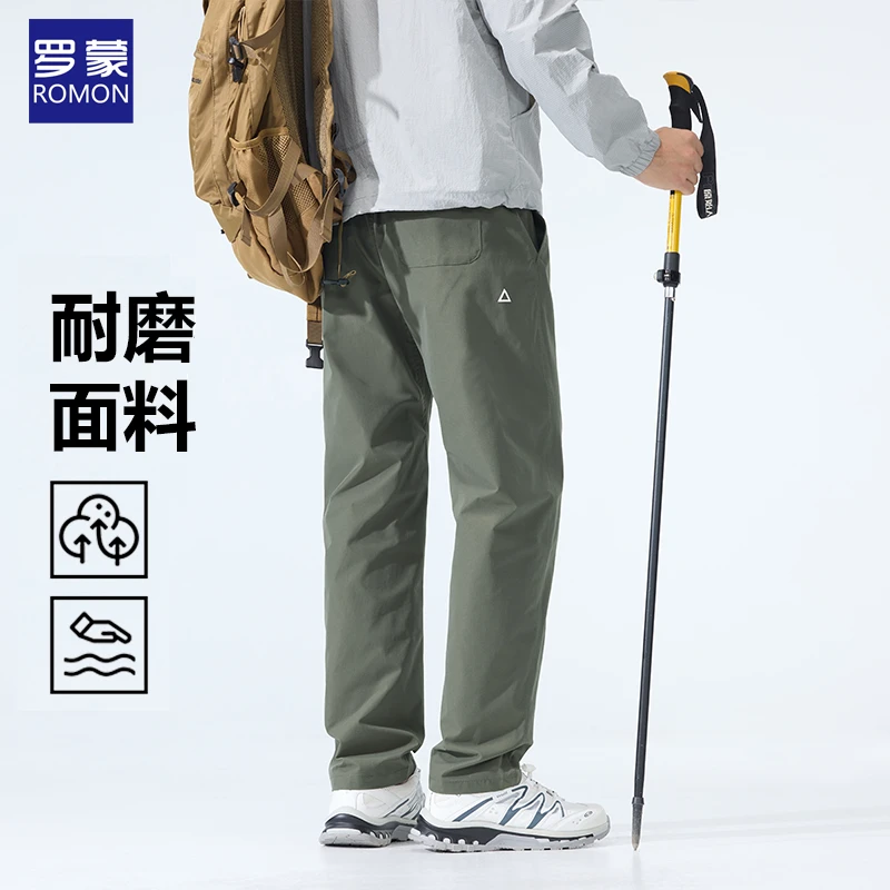 【户外裤】罗蒙工装裤春夏季简约百搭潮流休闲裤男长裤松紧腰运动裤