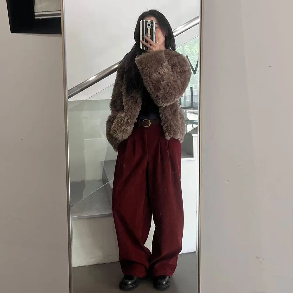 【逸语专场】in choose u笑笑家秋冬季宽松厚皮毛一体外套85569