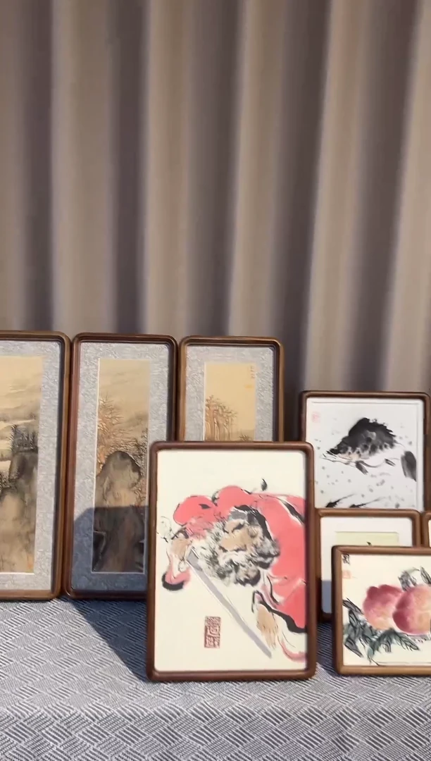国画A4进口北美黑胡桃圆角 钟馗