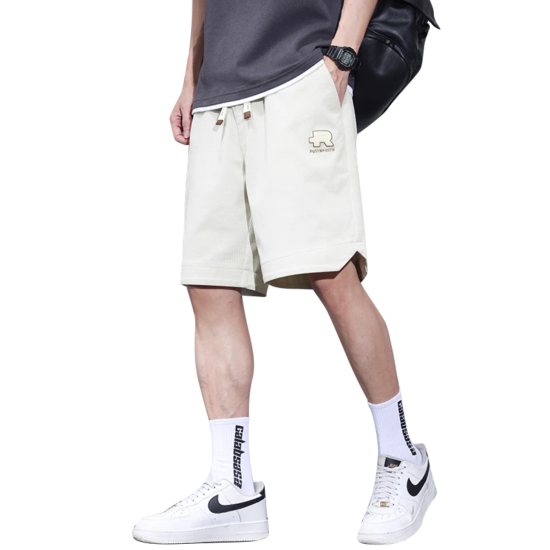 DRNL透气工装短裤男夏季薄款运动五分裤青少年宽松直筒休闲马裤子
