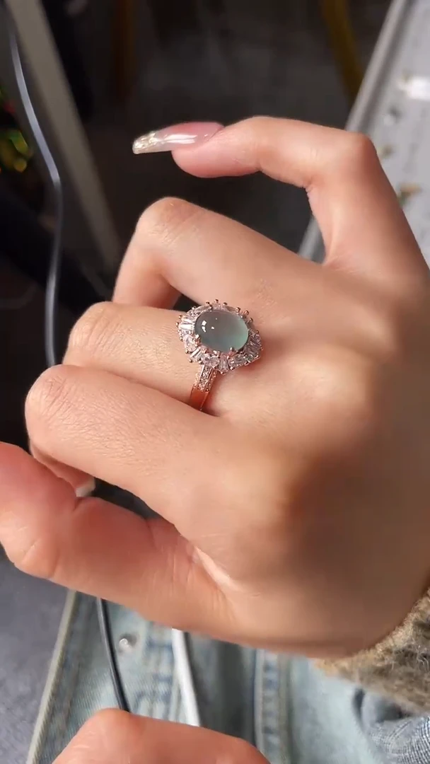 【闪购商品】翡翠戒指银S925镶嵌6547547