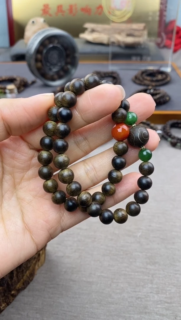 【闪购商品】沉香手串芽庄黄棋楠沉水老料0.8＋祥云1.2设计