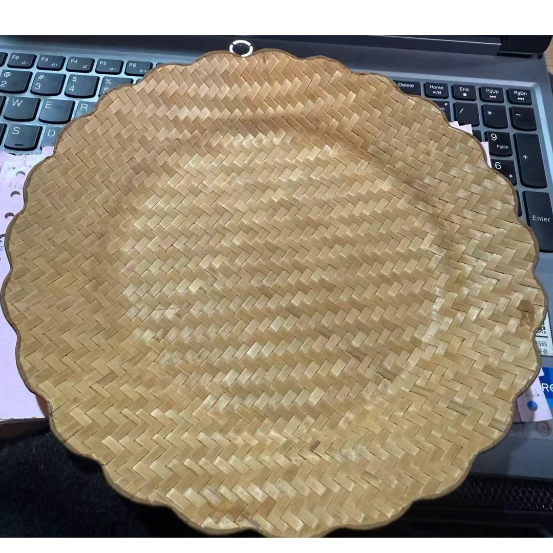 竹席葵花浅果盘大 CL-137