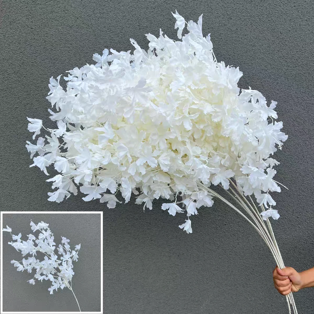 精选加密白杆大飘雪真樱花假花装饰品仿真花用于婚礼造景植物装饰
