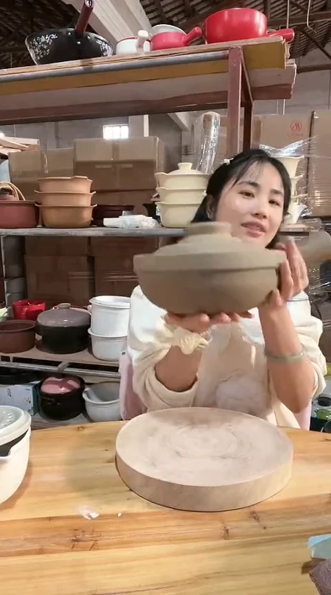 陶瑕疵2.0原陶手把锅带盖