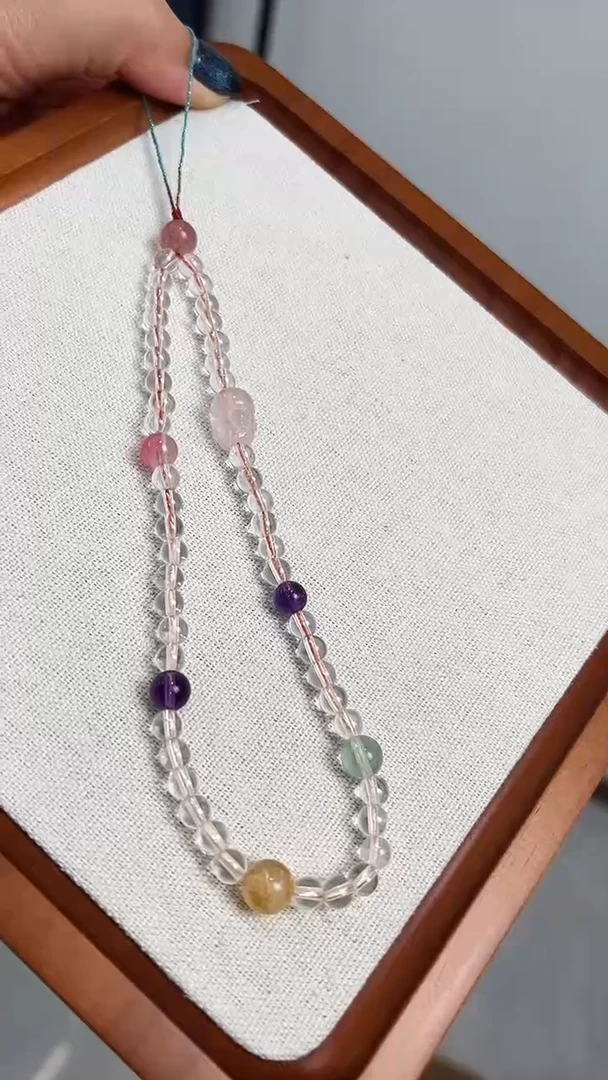 水晶手链未镶嵌多宝水晶手机链