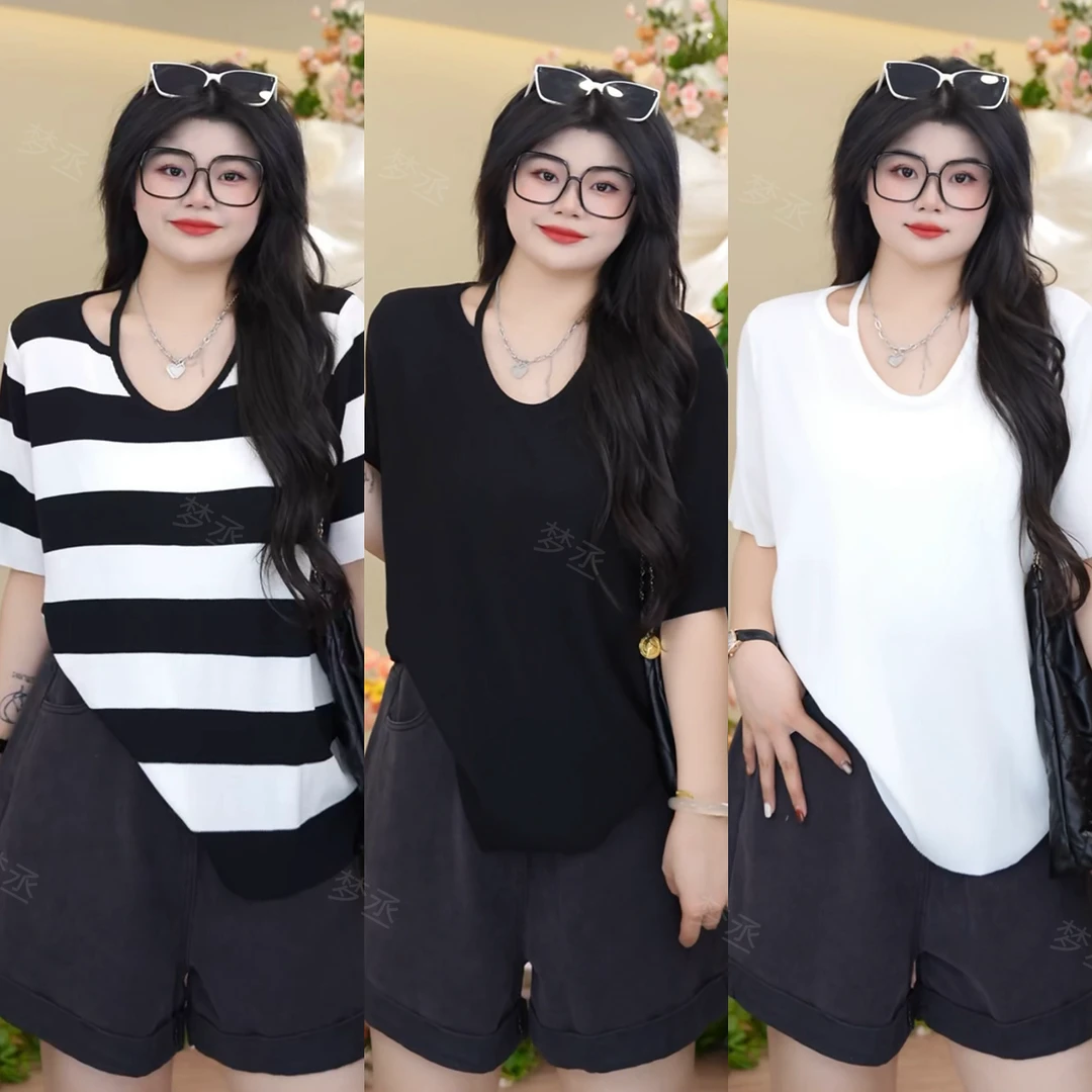 梦丞【冲绳慕斯】时尚慵懒风减龄宽松百搭上衣显瘦设计感圆领针织衫