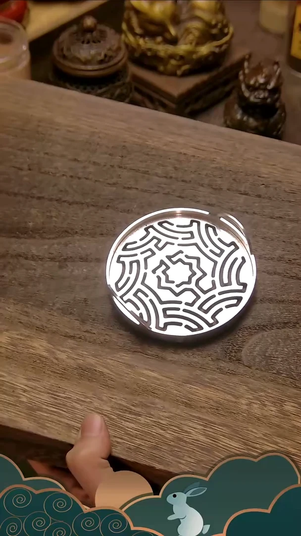 铜  镀银双耳9cm（四海归一）