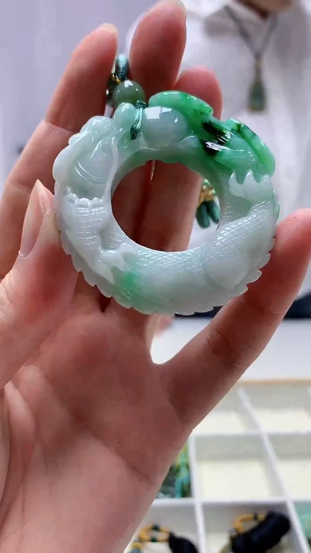 【闪购商品】定制翡翠未镶嵌5028zm-毛货挂件扳指119